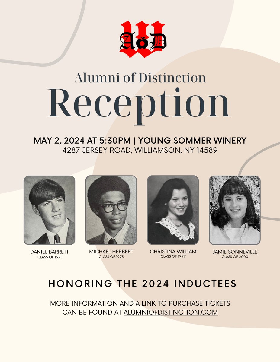 Join us on May 2nd for the second annual Alumni of Distinction Reception at Young Sommer! Tickets and more information available at alumniofdistinction.com!