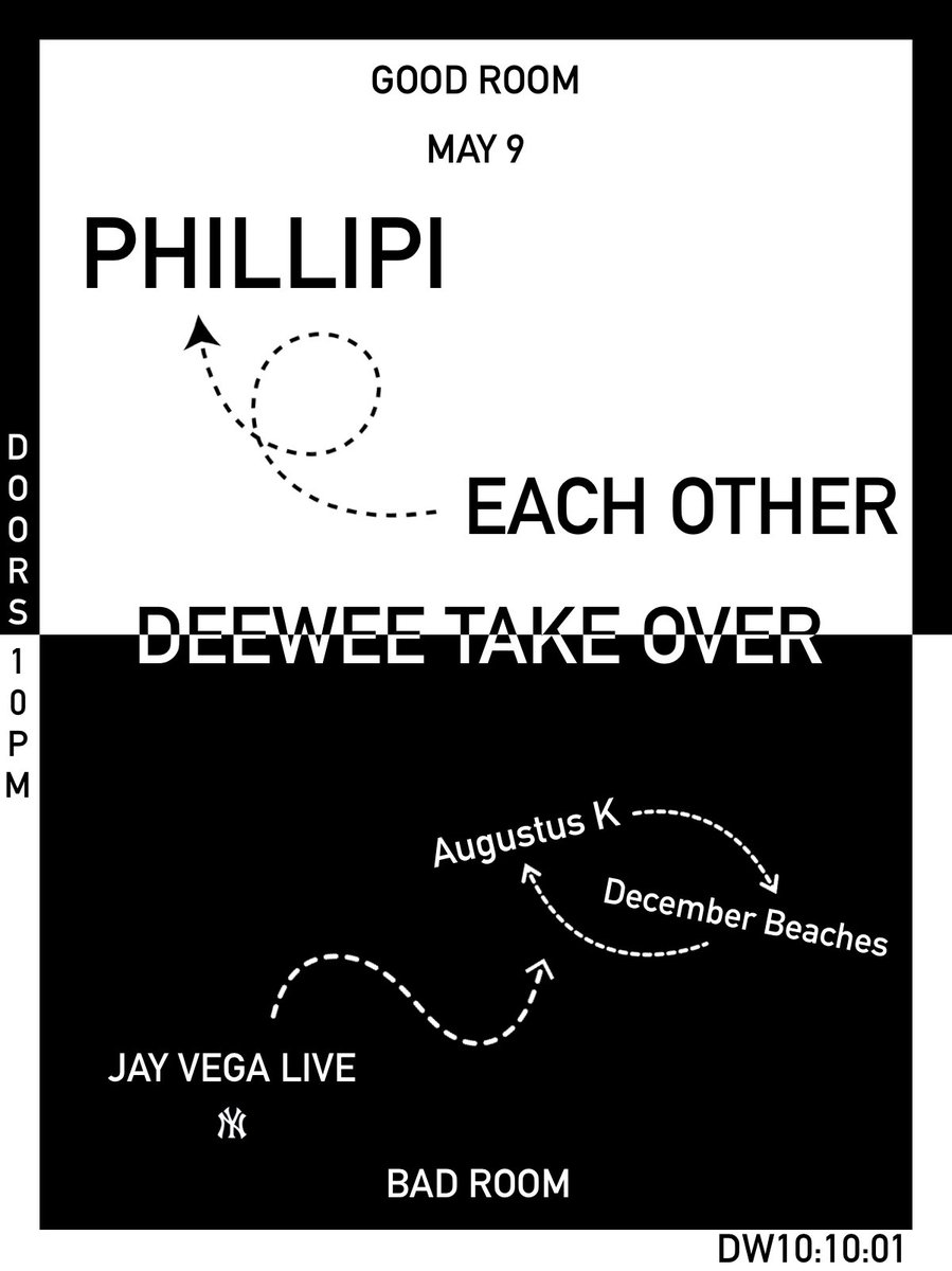 Brazilian DJ & producer Phillipi is touching down in NYC for the first time in 25 years to rock the DEEWEE TAKE OVER on May 9th. Joined by fellow label mates Each Other, in Bad Room featuring Augustus K, December Beaches and Jay Vega. ra.co/events/1906597