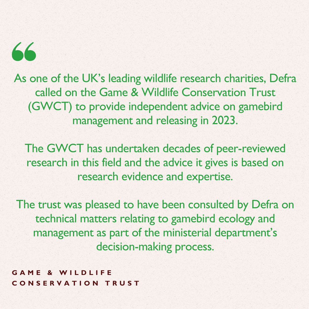 ✏️ In response to the conclusion of the legal challenge brought by Wild Justice against Defra regarding the issuing of licences for gamebird releases in the Deben Estuary and Breckland in 2023, The Game & Wildlife Conservation Trust has issued the following statement.