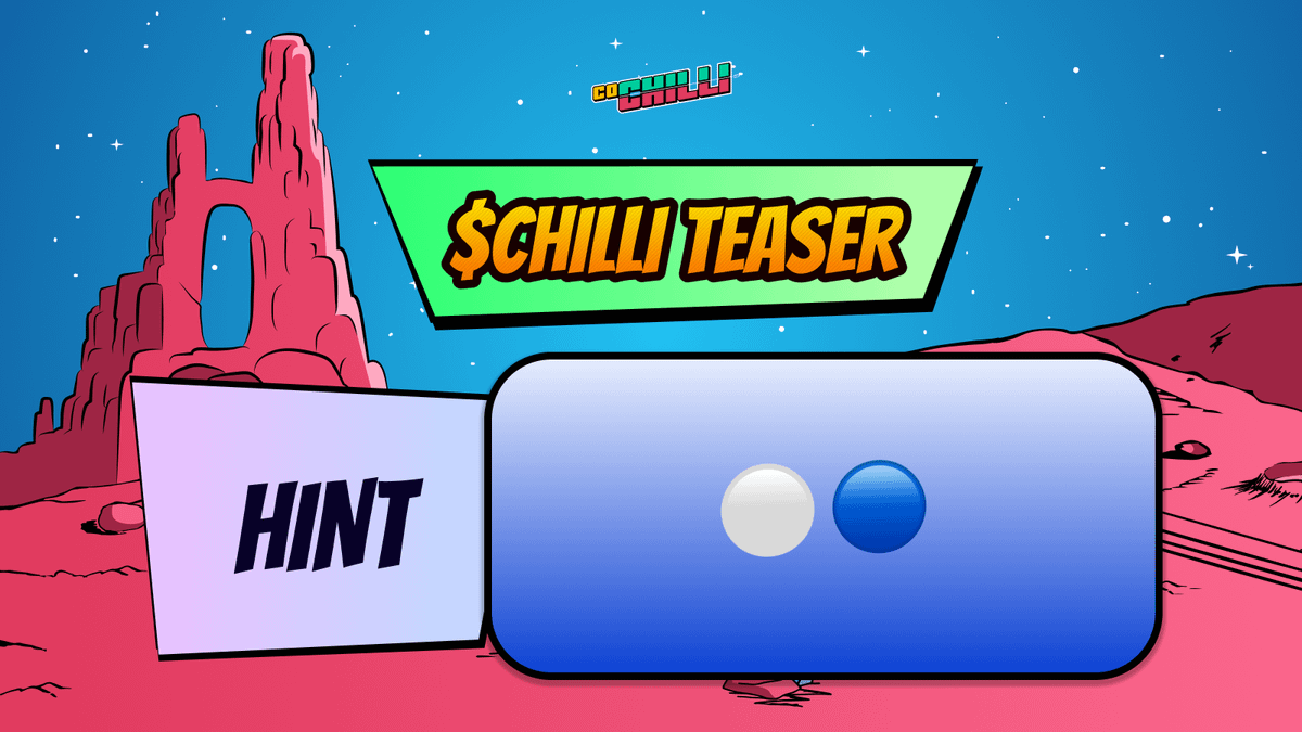 CoChilli_io's tweet photo. The $CHILLI token is getting closer and closer 🌶️

But first, we've got a little teaser. Here's a small hint: ⚪️🔵

Any ideas what it could be? Drop your guesses in the comments! 👇 https://t.co/O24Y1RYduK