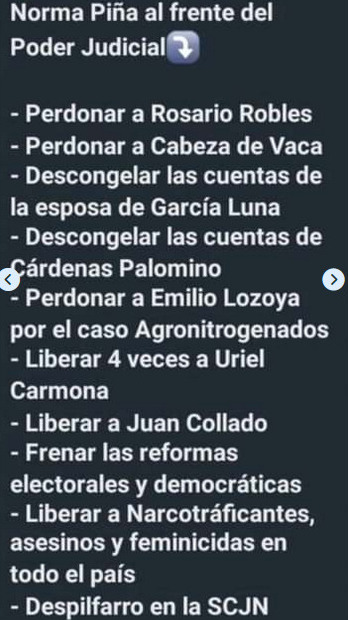 Que caray. Las gracias de la presidenta de la SCJN,