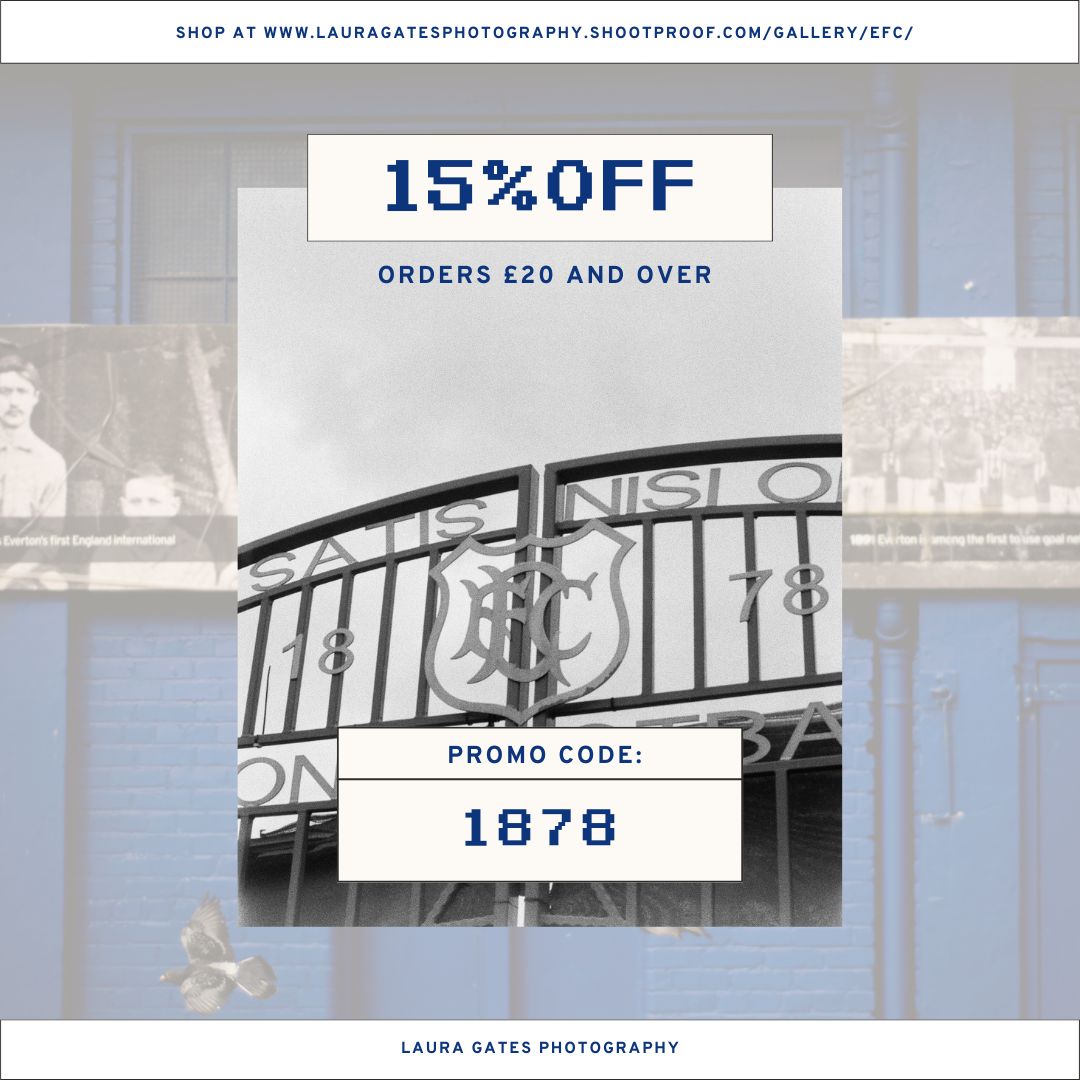 Alright then lids, who fancies some discount? 💸 lauragatesphotography.shootproof.com/EFC 15% off orders £20 and up, just simply enter the code '1878' at checkout and as long as you've spent £20, the discount will apply. MUST enter the code to redeem 👇🏼 #efc #everton