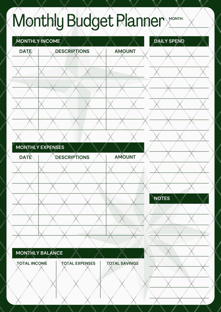 AliDesigno's tweet image. For anyone looking for a way to track their debt repayments and to push themselves to become debt free #Budget2024 #financialplanning 
Check out this cute monthly Budget Overview Template Printable, by Paycheck, download it by : 
warrior2273.gumroad.com/l/MONTHLYBudge…