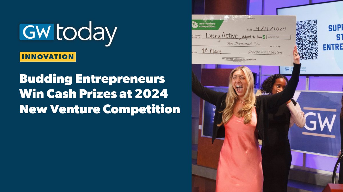 The startup visions of GW students and young alumni were recognized during the 16th annual New Venture Competition. Read about this year’s winners in GW Today ⬇️ gwtoday.gwu.edu/budding-entrep…