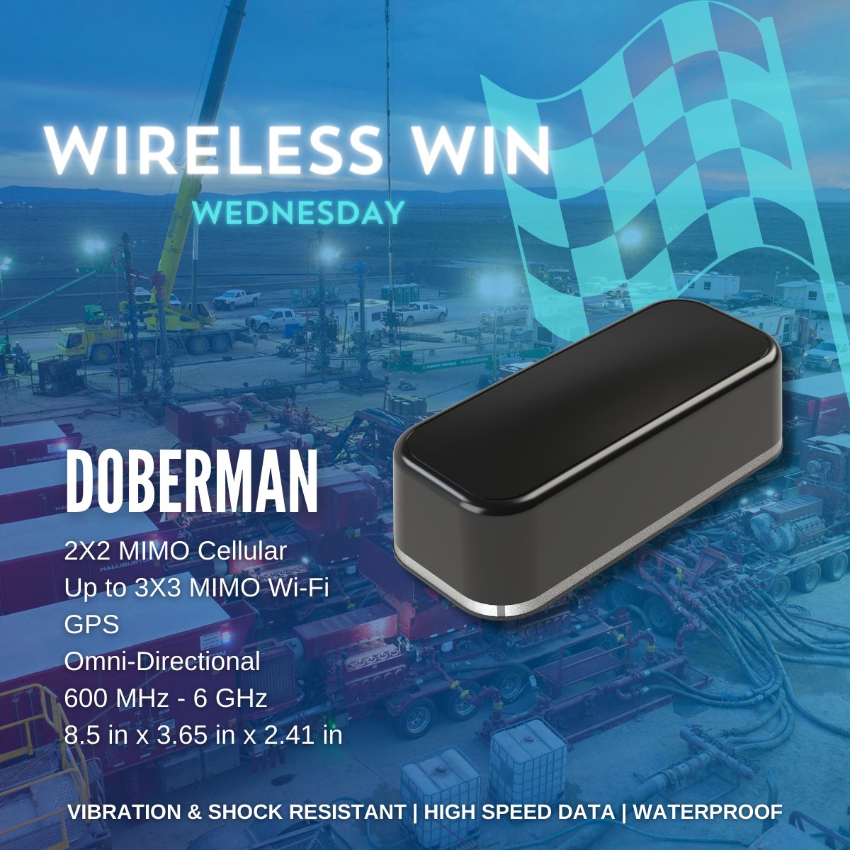 ParsecAntennas's tweet photo. #WirelessWinWednesday with Parsec Antennas celebrates the Doberman ruggedized antenna, renowned for its resilience against 9 Gs of shock! The ultimate choice for Halliburton's fracking trucks in remote oil fields worldwide. 

#ParseAntennas #WirelessWinWednesday #Doberman https://t.co/MDEv9qXAMC