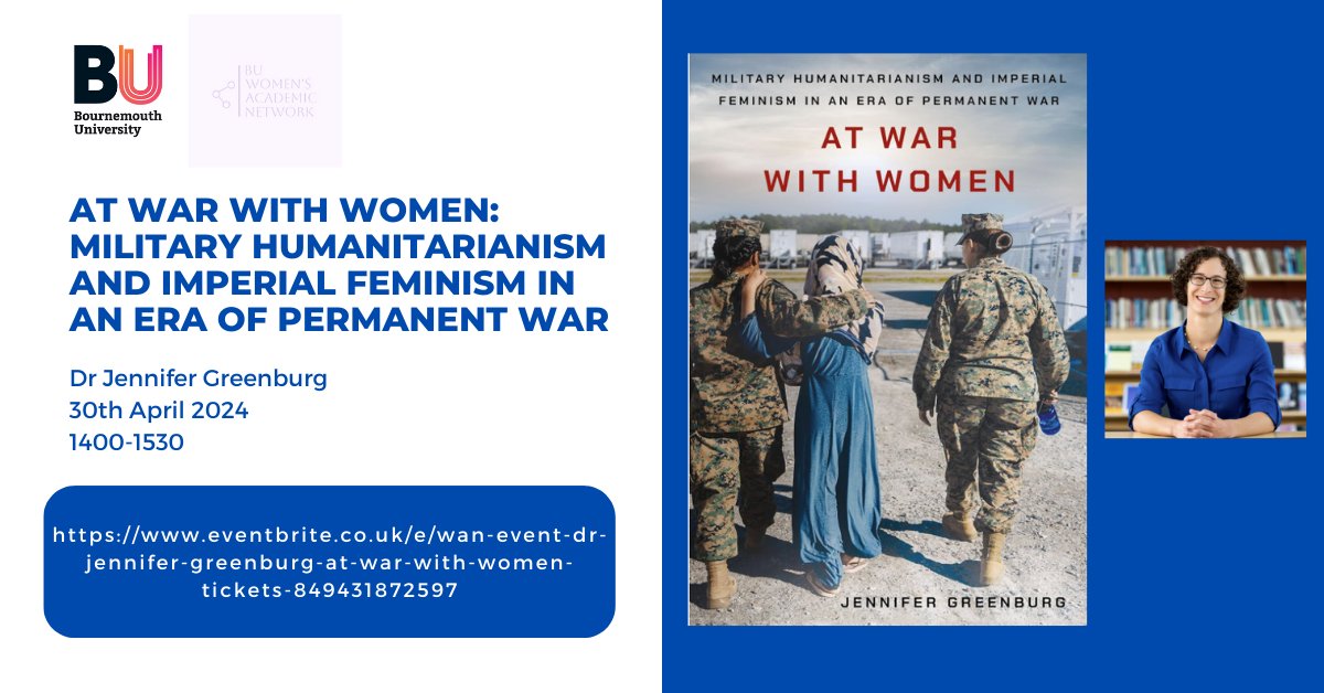 WAN Event Alert! Join us on the 30th of April (2-3pm) for a chat with Dr. Jenny Greenburg @jennygreenburg , who will be talking about her book 'At War with Women'. Book your tickets here: tinyurl.com/3vs5fu6e