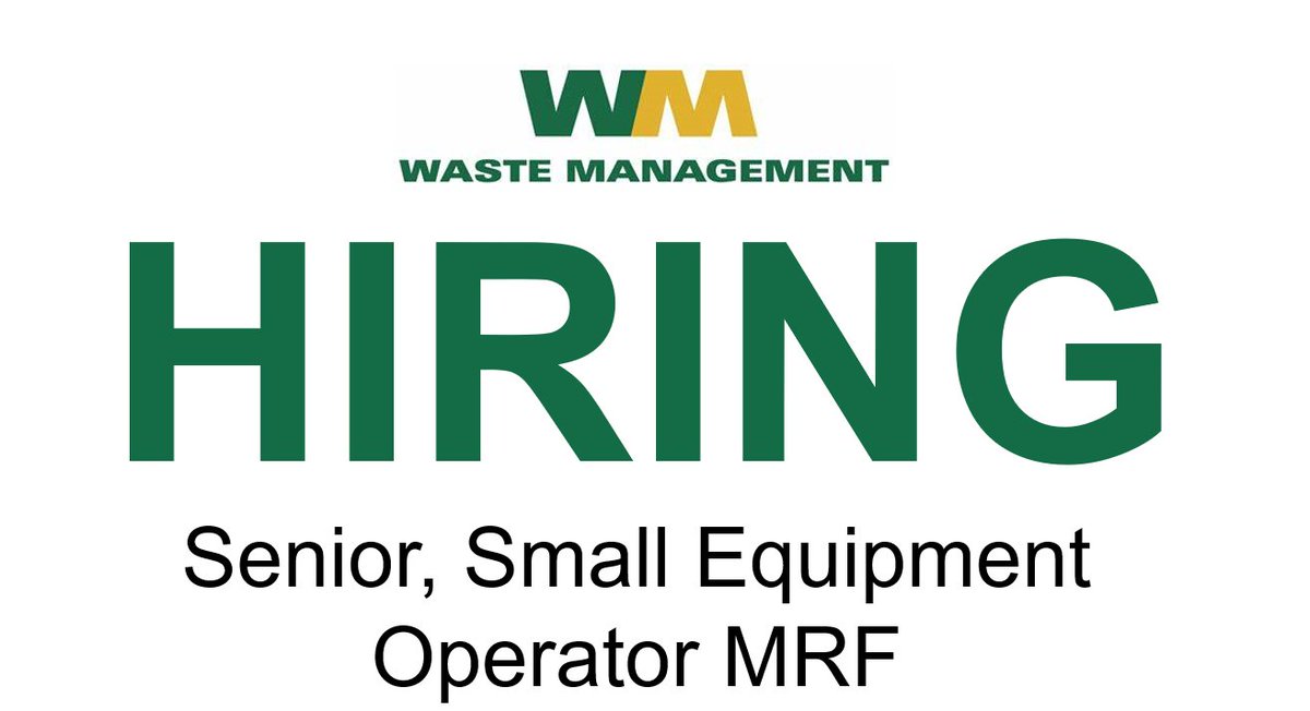 LOCAL JOB OPPORTUNITY OF THE DAY: Waste Management is hiring for a Senior, Small Equipment Operator MRF (Job ID: 272471488). Go to OhioMeansJobs.com and type in the Job ID to learn more. #OhioMeansJobs #joboftheday #employment