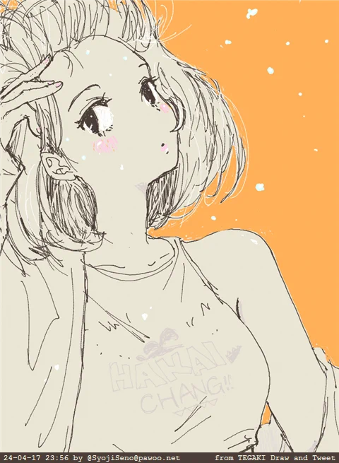 「みんな暑いのが悪いのだわ」今日も何もできなかった。異常な気温のせいにしとこう。(エアコン付けたw)#暑さのせい #tegaki_dt 