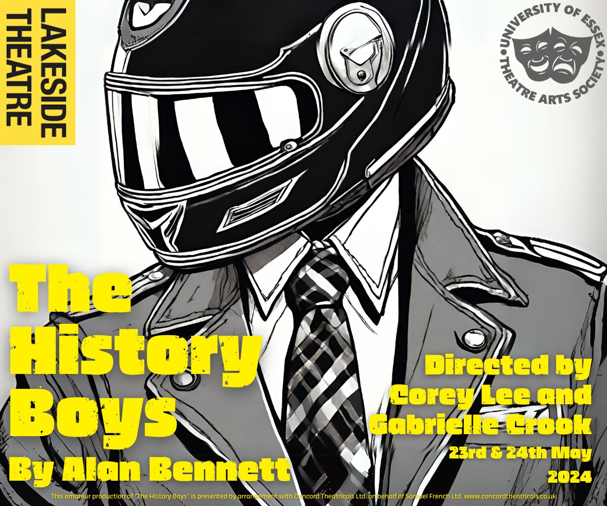 Announcing: The History Boys @essextas present their summer show, The History Boys, by Alan Bennett on Thursday 23 and Friday 24 May. 'History. It’s just one bloody thing after another, right?' Tickets available now: lakesidetheatre.org.uk/events/the-his…