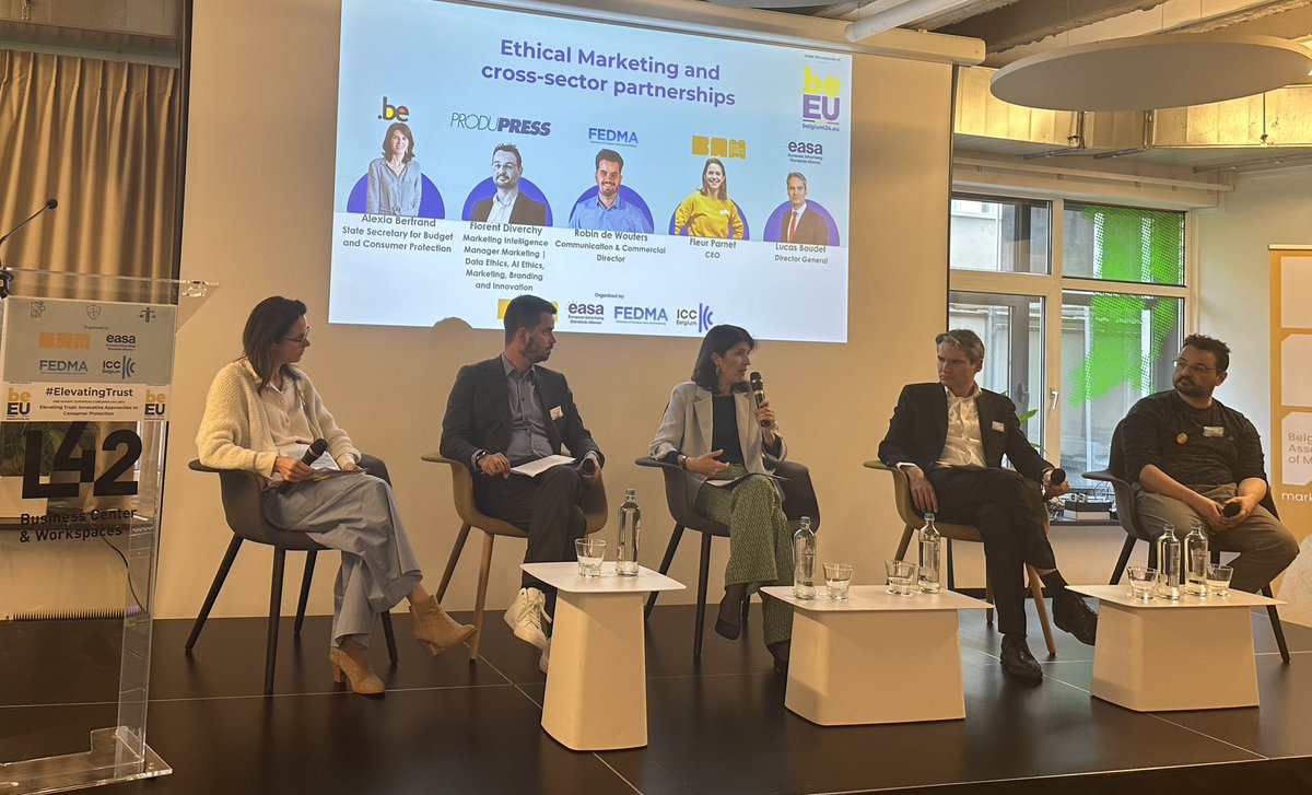 Great insights on #consumer #protection with 🇧🇪 State Sec. <a href="/AlexiaBertrand_/">Alexia Bertrand</a> on 
- Enabling informed consumer choices &amp; conscious consumption #becoco
- Using privacy-enhanced tech for ethical marketing
- Enforcing 🇪🇺 laws to tackle misleading practices before creating to new laws.