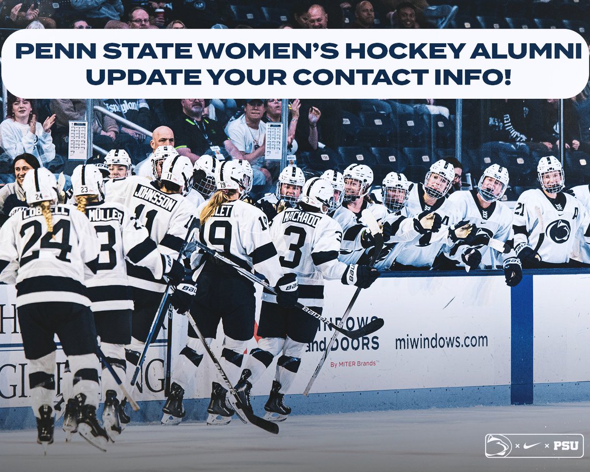Attention Penn State Women's Hockey Alumni! We want to keep in touch with you! Update your contact info via the link below! 🔗: bit.ly/49IO78m #WeAre #HockeyValley