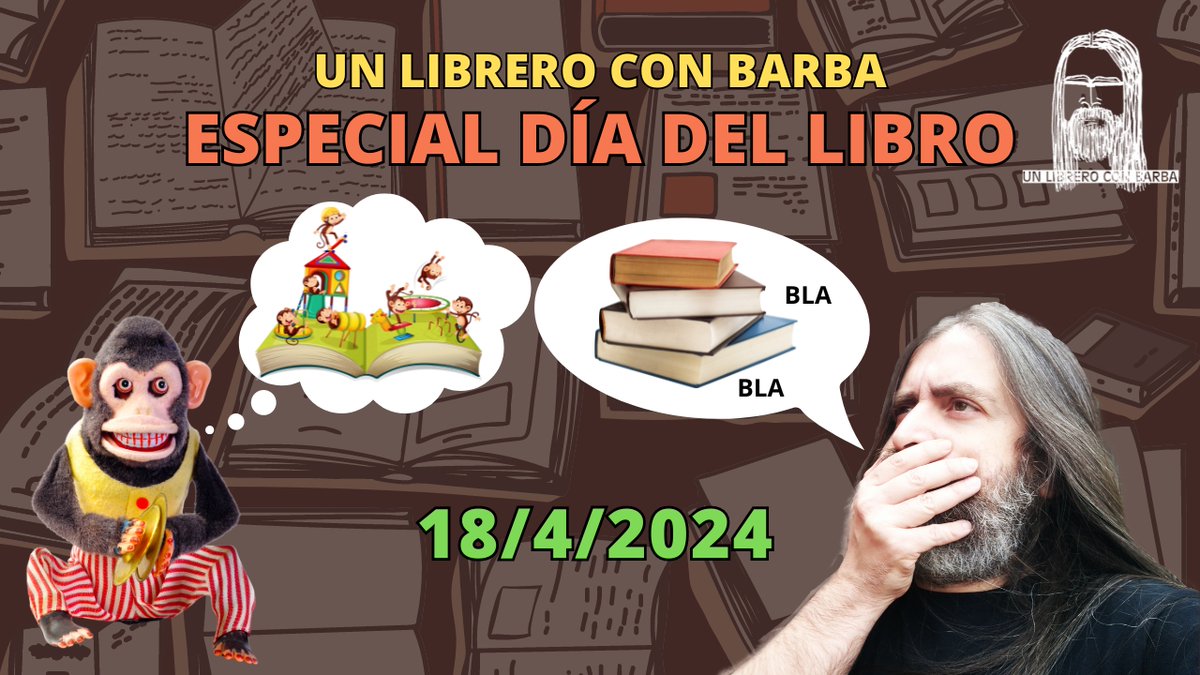 Mañana repasaremos novedades, avances, lecturas, fotos de gatetes y veremos alguna que otra recomendación de cara al #DiaDelLibro #SantJordi2024 18:30 👉bit.ly/3JjJkj1 #UnLibreroConBarbaT4