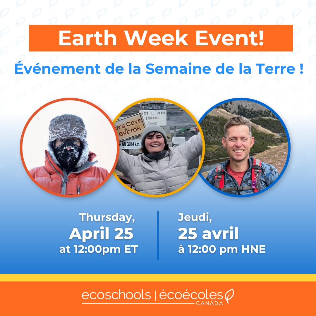 🌎 Earth Week Event! 🌎 We’re excited to invite you to our climate literacy panel featuring Canada’s leading climate scientists, in partnership with <a href="/environmentca/">Environment Canada</a>.

🗓 Thursday, April 25 at 12:00pm ET

Explore the presentations and register here 👇
ecoschools.ca/your-voice-our…