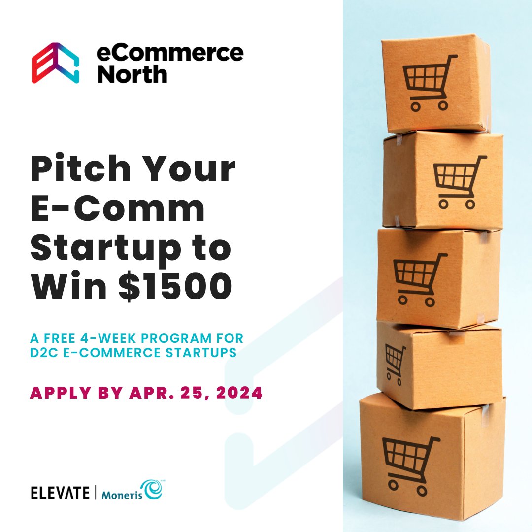 @ElevateTechCA & Moneris are seeking startups for the eCommerce North Innovator Challenge! Partake in four weeks of growth-centered 📈 programming and #pitch for one of 3 $1500 #grants for your #ecommercebusiness. 👉 Learn more, apply here: spr.ly/6018ZSWLw