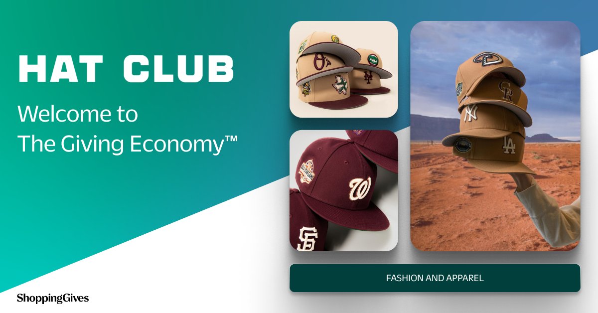 ShoppingGives is partnered with <a href="/HatClub/">HAT CLUB</a>! Through this partnership, consumers can make a positive impact while shopping for specialty hats, caps, snapbacks, and more. Discover how Hat Club is making a positive impact! bit.ly/3xLkZ30