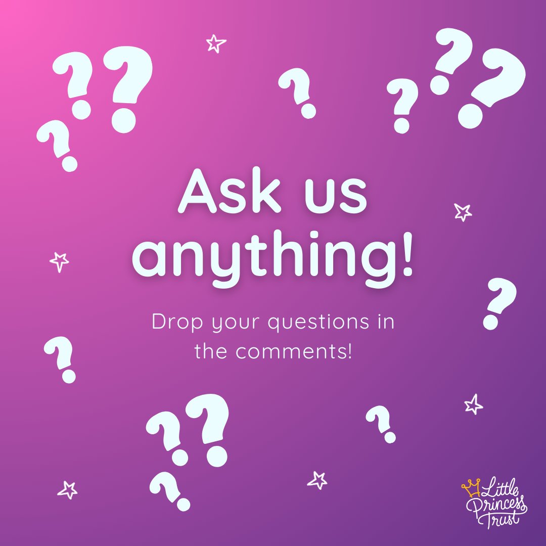 You heard it, we want to hear from YOU! ✨ We want to answer any questions you have, from hair donations to fundraising, to wigs and research - get commenting! 💜👇