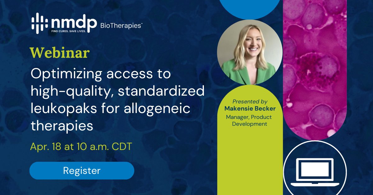 Don't miss tomorrow's deep dive on sourcing high-quality starting material, navigating international regulations and effectively using standardized leukopaks for allogeneic therapies. Save your spot for an insightful discussion 👉 bit.ly/3Q2bTVY