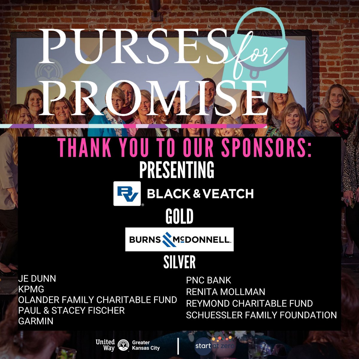 Thank you to our Purses for Pomise sponsors: 🏅Presenting @Black_Veatch; 🥇Gold: @BurnsMcDonnell; 🥈Silver: @JEDunn @KPMG @Garmin @PNCBank Olander Family Charitable Fund, Paul & Stacey Fischer, Renita Mollman, Reymond Charitable Fund & Schuessler Family Foundation!