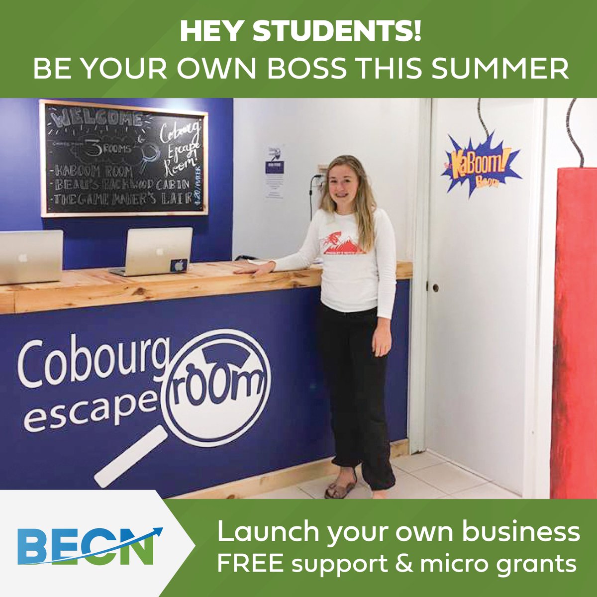 Hey high school & post-secondary students! Do you have a business idea? 💡 Apply for the BECN's Summer Company Program to launch your own business this summer with: 📈 FREE business mentorship 💲 A micro grant of up to $3,000 👉 Northumberland.ca/SummerCompany