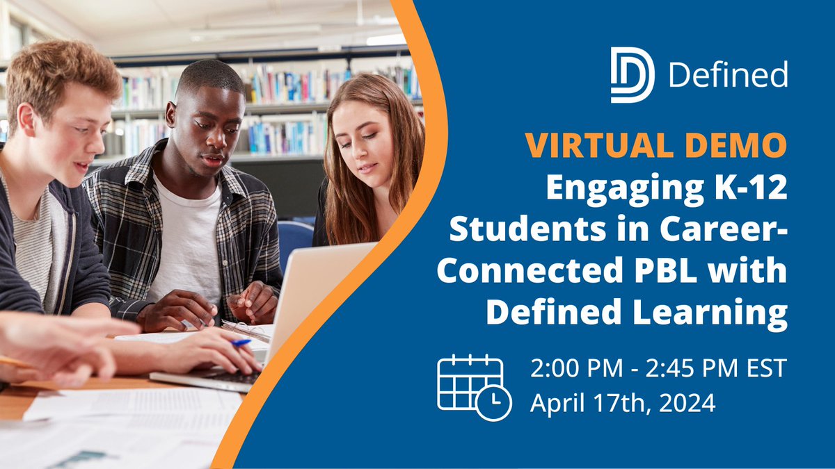 Tune into our virtual demo today at 2 PM ET: hubs.li/Q02qCL1y0! Learn about Defined Learning's key features including: ➡️A complete library of interdisciplinary, standards-aligned performance tasks ➡️Research resources ➡️Student portfolios of their real-world products