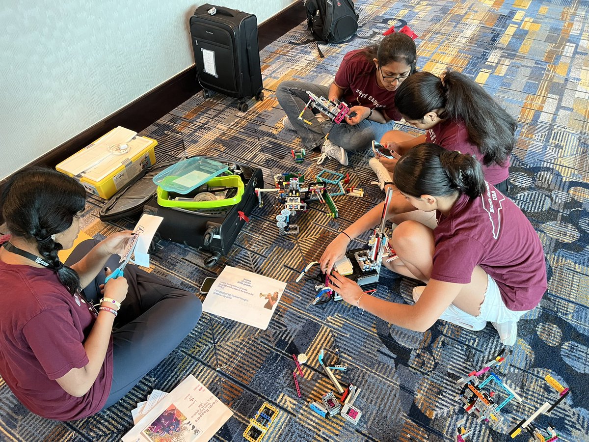 DarthRappers's tweet image. Hotel lobby hustle: piecing together our FLL robot for the game,  
Darth Rappers gearing up, aiming for FIRST fame! 
#FIRSTChamp @FIRSTweets