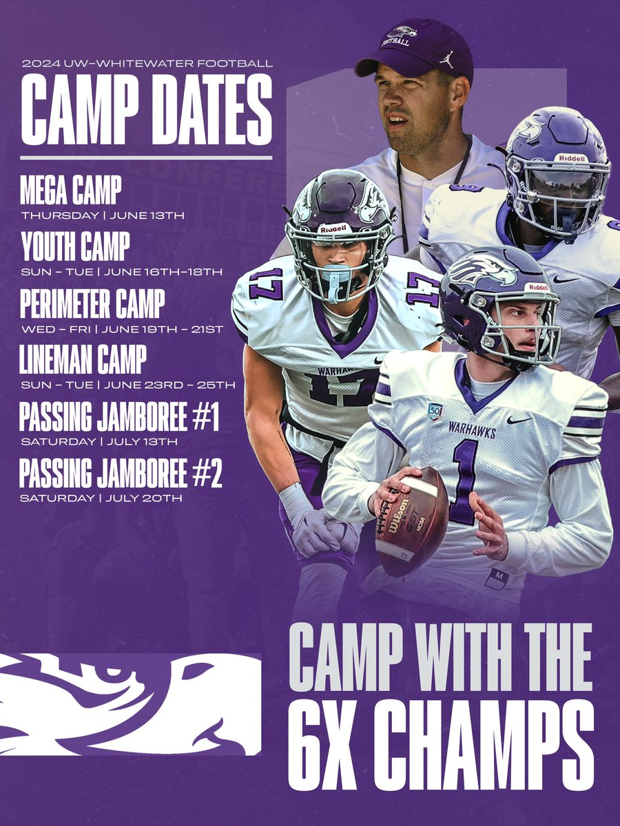 Camp Season is just around the corner! We have some great opportunities to get better this summer: Get signed-up today: uww.edu/ce/camps/athle…