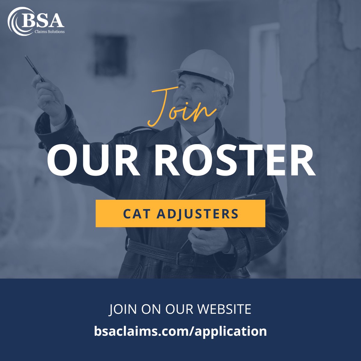 🌀🚨 Calling all adjusters in Florida & Louisiana! Join BSA Claims CAT roster for the upcoming hurricane season. Make a difference in storm-affected communities. Apply now: bsaclaims.com/application

#InsuranceAdjuster #Hiring #Florida #Louisiana