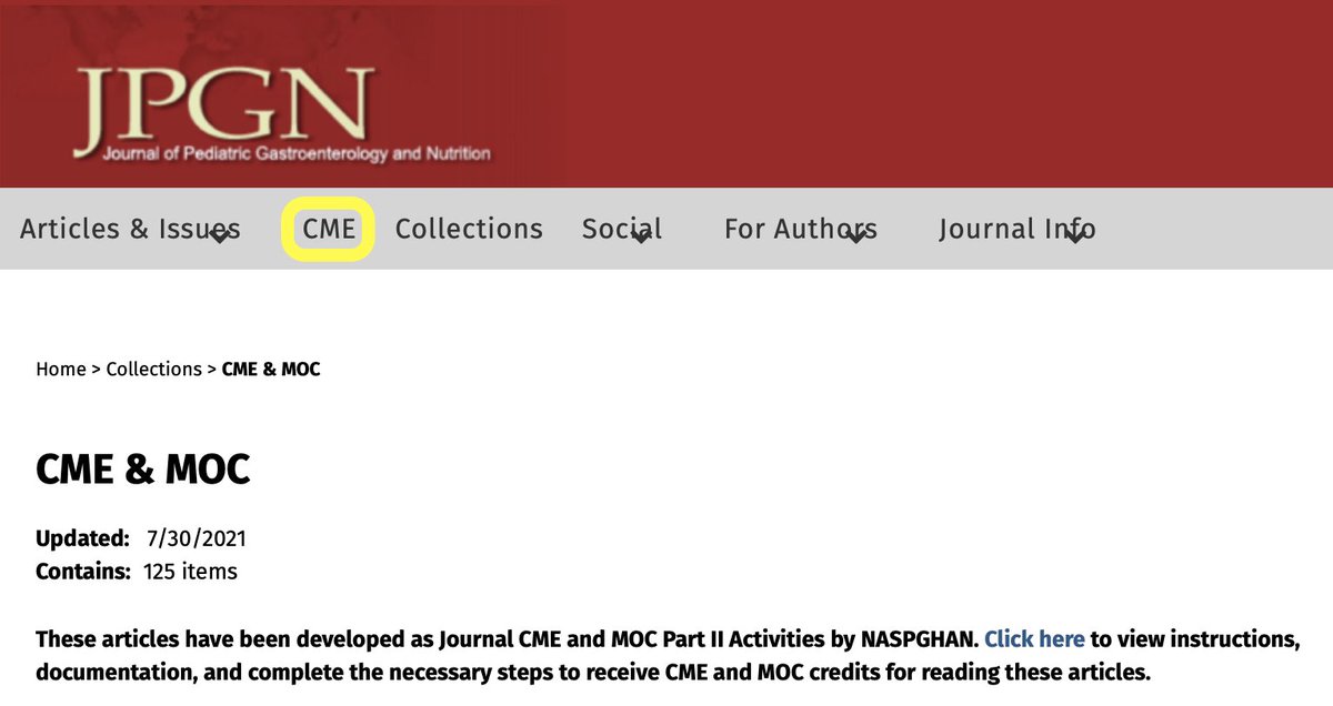 Guess what? JPGN has a collection of articles that are eligible for #CME, and more are being added each month? Check them out 👀 👉🏻 bit.ly/3vkmZfc?utm_so…