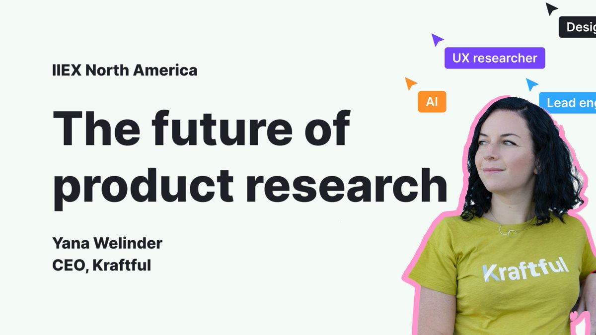 yanabana's tweet photo. Excited to get on the #IIEX stage to speak about the Future of Product Research.
Hope you're joining me in Austin this morning for #IIEXNA 🤠
I'll talk about how 40K+ product teams use Kraftful to build better products with 🧵 https://t.co/SyckK9BF0Y