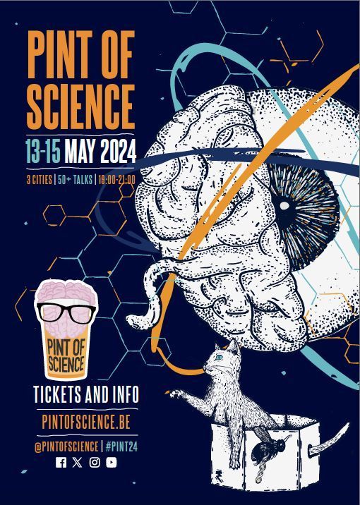 🌟 Pint of Science is back in 🇧🇪 🌟 

With 3 major cities, and more than 50 speakers, the 2024 edition will bring you closer to the researchers of your area.
📍 In Bruxelles, Leuven and Antwerp
📅 13-14-15 may 24 from 7 to 9 pm
🔗 info &amp; tickets: buff.ly/2Ssw43O 
#Pint24
