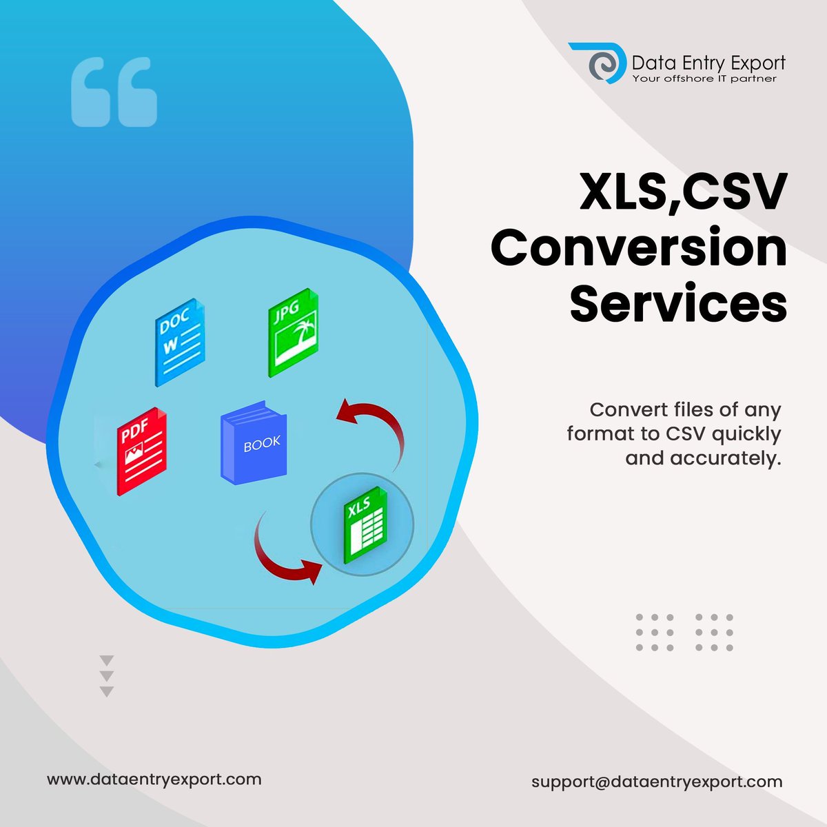 Unlock the Power of Your Data! Convert XLS and CSV Files with Ease. Transform your spreadsheets seamlessly.

Read more: dataentryexport.com/xls-csv-conver…

Email us: support@dataentryexport.com

#xlsconversion #csvconversion #bposolutions #bposervices #business