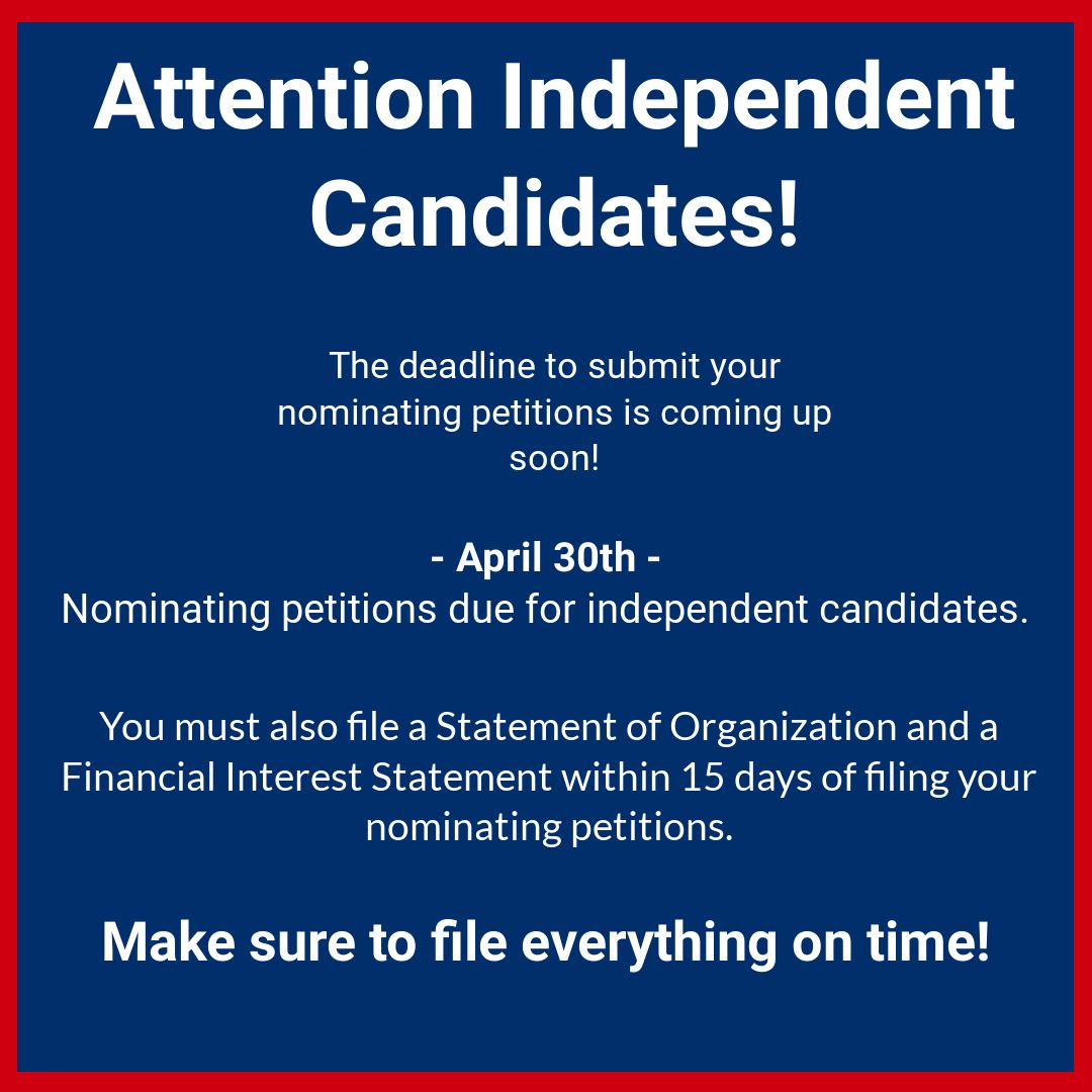 Independent candidates, your filing deadline is quickly approaching. Find more information here: sdsos.gov/elections-voti…