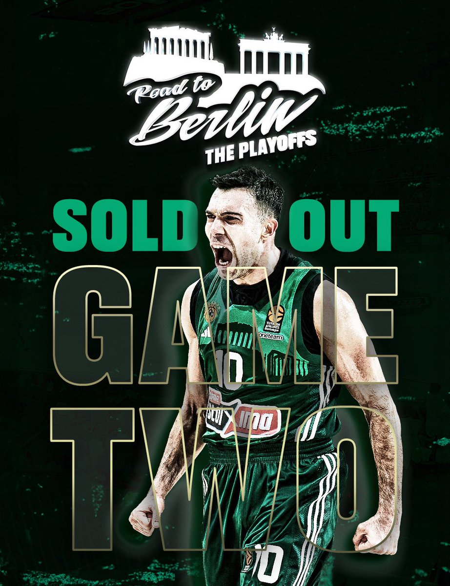 Game 1 and Game 2 of @EuroLeague Playoffs have been sold out before they’re even… announced! 🤯 #PAOFans, you only needed 24 hours! Thank you 🙏🏼💚 #WeTheGreens #paobcaktor #RoadToBerlin