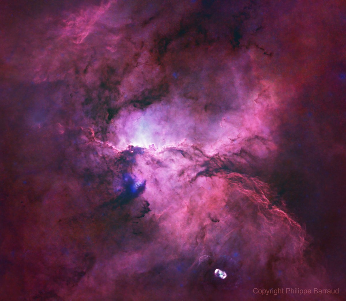 Image of NGC 6188, shared on AstroBin by Philippe Barraud, who used data from AstroBin sponsor @SkygemsNetwork (a way to control top-notch observatories around the world straight from your browser). More: astrobin.info/skygems Image: astrobin.com/wjzw1w Thanks! S.
