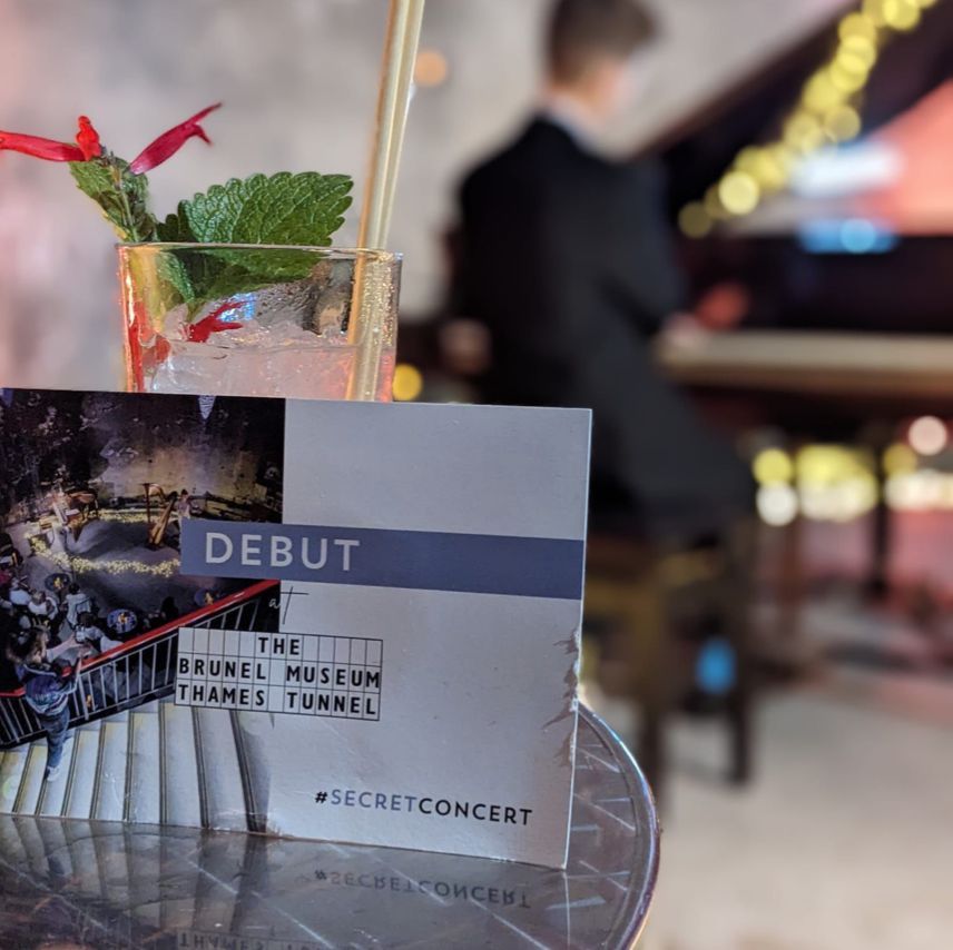 DEBUTclassical's tweet photo. What a night we had last Thursday at @brunelmuseum 🕯️ 
Big thanks to Jonty for hosting the #secretconcert 💕 
Only 2 more sleeps until we do it all again! 
PS. we love to see your photos and videos from the night 📸 
#debutclassical #midnightapothecary #brunelmuseum
@lottiemuir https://t.co/6jzFTs38WB