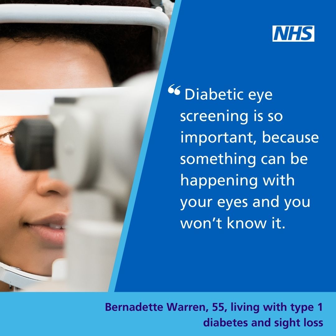 SponsoredPost: “Not everyone with diabetes will be affected but if left untreated it can cause sight loss. Free regular screening from the NHS means we can detect it and treat it early to protect your sight and prevent or slow further damage.” Info: bit.ly/3Uj0HHc