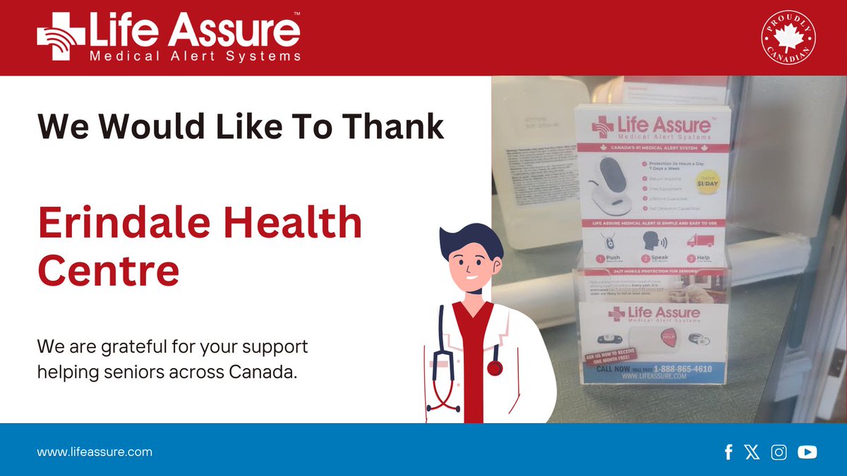 We Would Like To Thank Erindale Health Centre For Supporting Life Assure By Displaying Our Medical Alert Brochures For Seniors and Their Families!
 - Life Assure

#lifeassure #medicalalert #seniorliving #caregiver