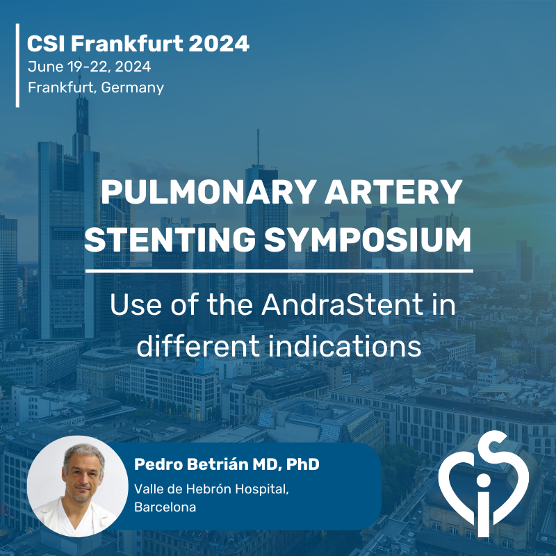 I am very happy to announce that I will be presenting my talk 'Use of the AndraStent in different indications' at CSI Frankfurt 2024 as a part of the Pulmonary artery stenting symposium. Join me and other key opinion leaders on June 19-22.
@CSIcongress #CSI  #Andramed @Andramed