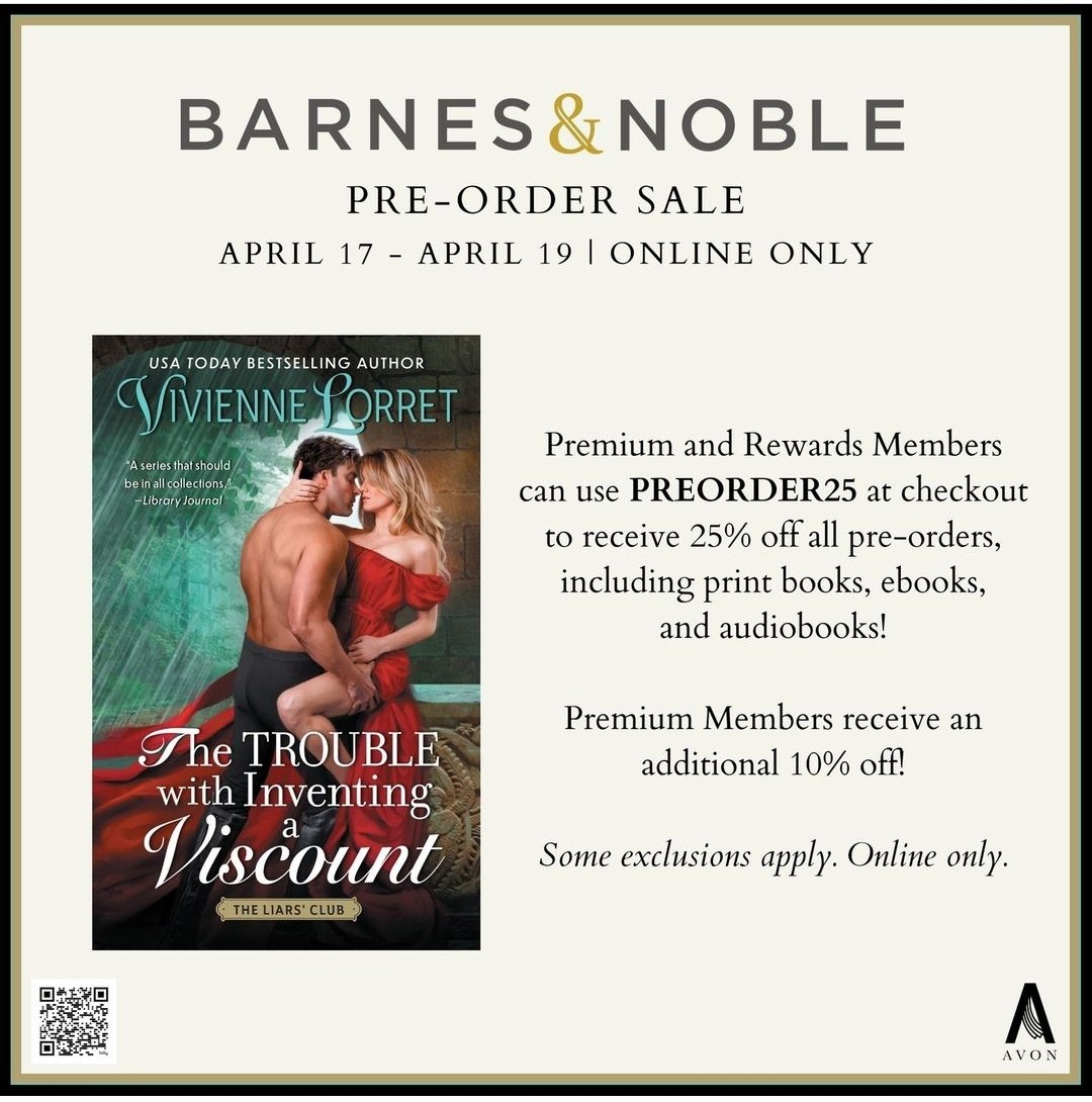 #BNPreorder Sale! Today, tomorrow, and Friday only, B&amp;N members get 25% off THE TROUBLE WITH INVENTING A VISCOUNT and all the great <a href="/avonbooks/">avonbooks</a> titles on their wishlist! #BNPreorder