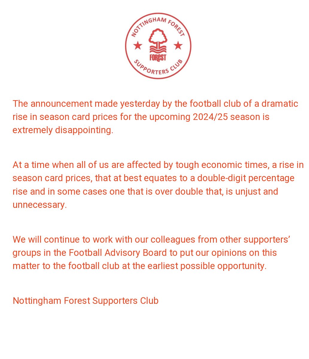 Nottingham Forest Supporters Club tweet media