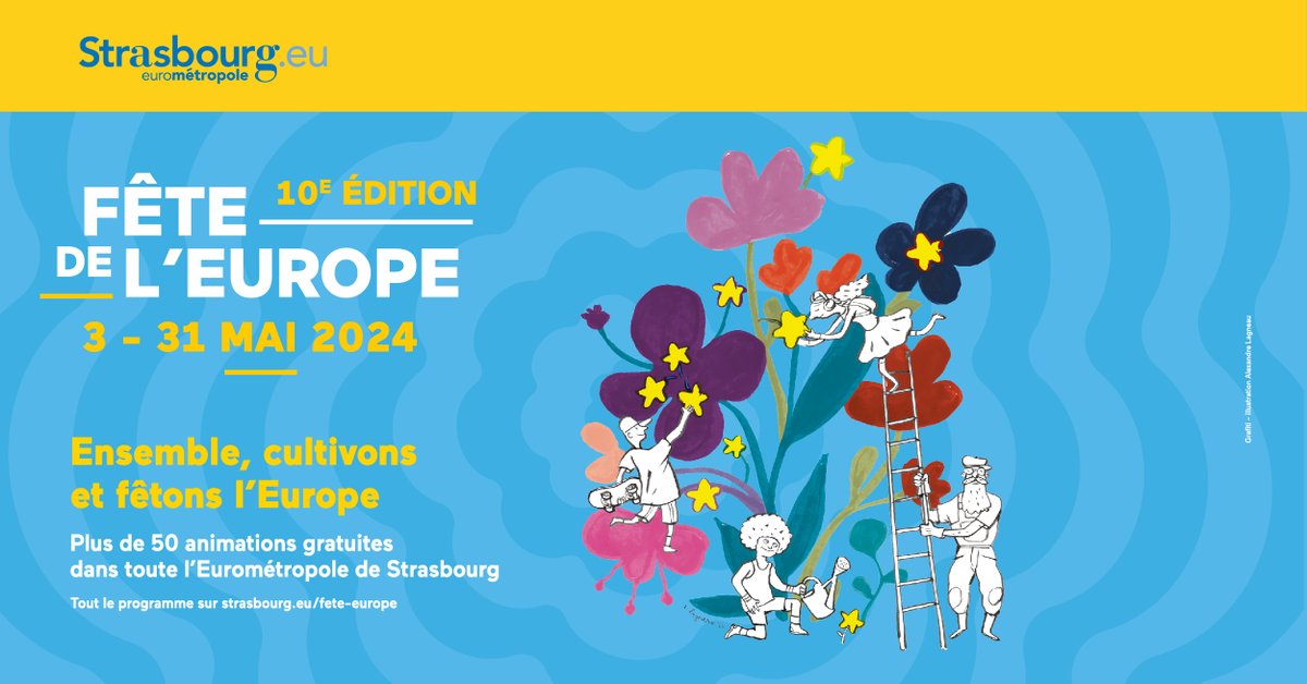 🇪🇺La Fête de l'Europe fête ses 10 ans et s'invite près de chez vous du 3 au 31 mai 2024 🥳 👉Plus de 50 animations gratuites (expositions, des arts urbains, des conférences, des concerts...) Plus d'infos : strasbourg.eu/fete-europe #Europe #Strasbourg