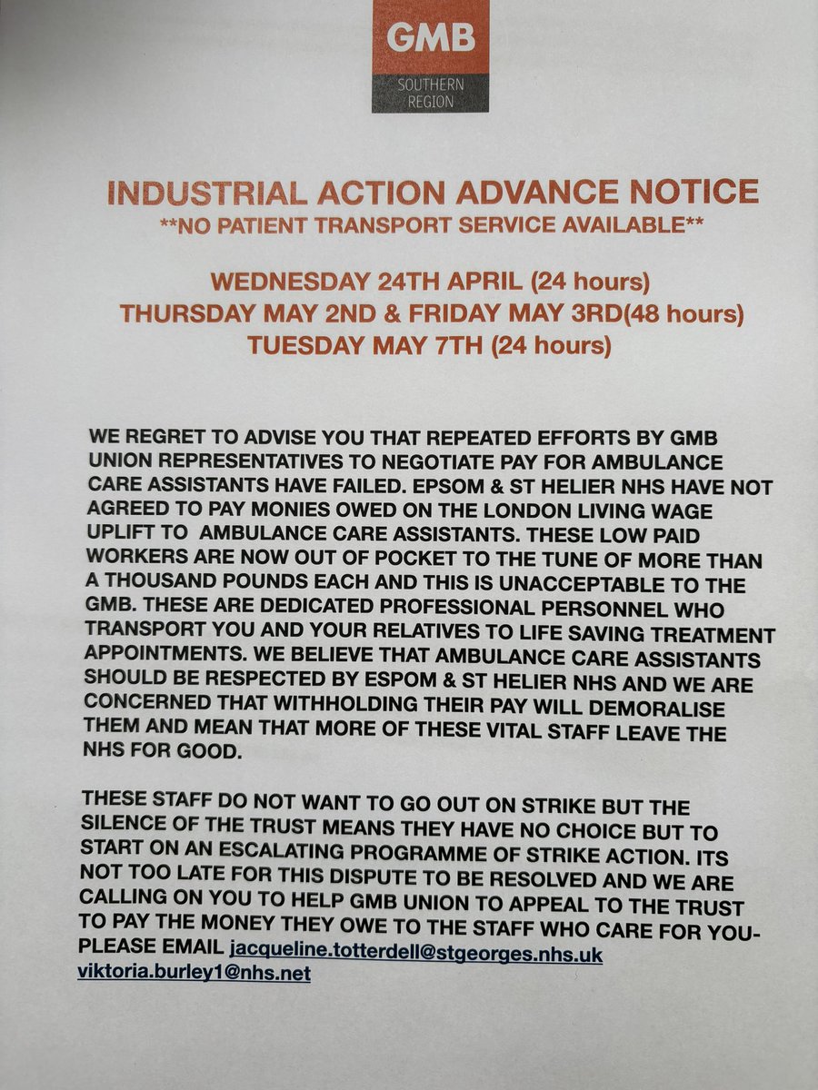 First round of strike action against @epsom_sthelier starts next week- join the picket line @8am outside St Helier Hospital- Wrythe lane, Carshalton SM5 1AA #saveournhs #nhsstrikes @NurseSayNO @Taj_Ali1
