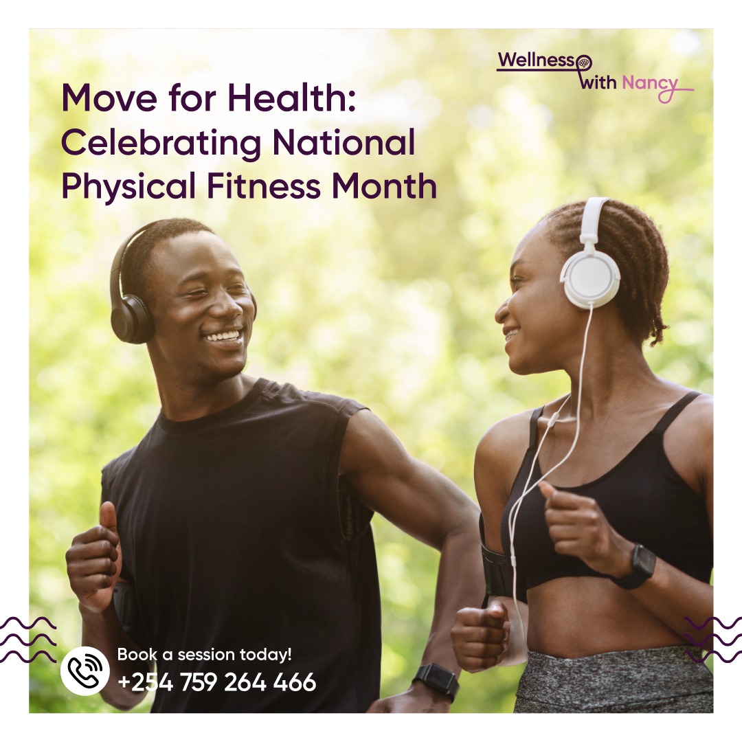 wellnesswithN's tweet photo. April is also National Physical Fitness Month! Let's celebrate by prioritizing movement and exercise for a healthier lifestyle. 
Appointment call/whatsapp :+254 759 264 466.
#FitnessMonth #WellnessWithNancy
#physicalfitnessAwarenessMonth 
 #mentalwellness #wellness https://t.co/dMRVTWV4j4