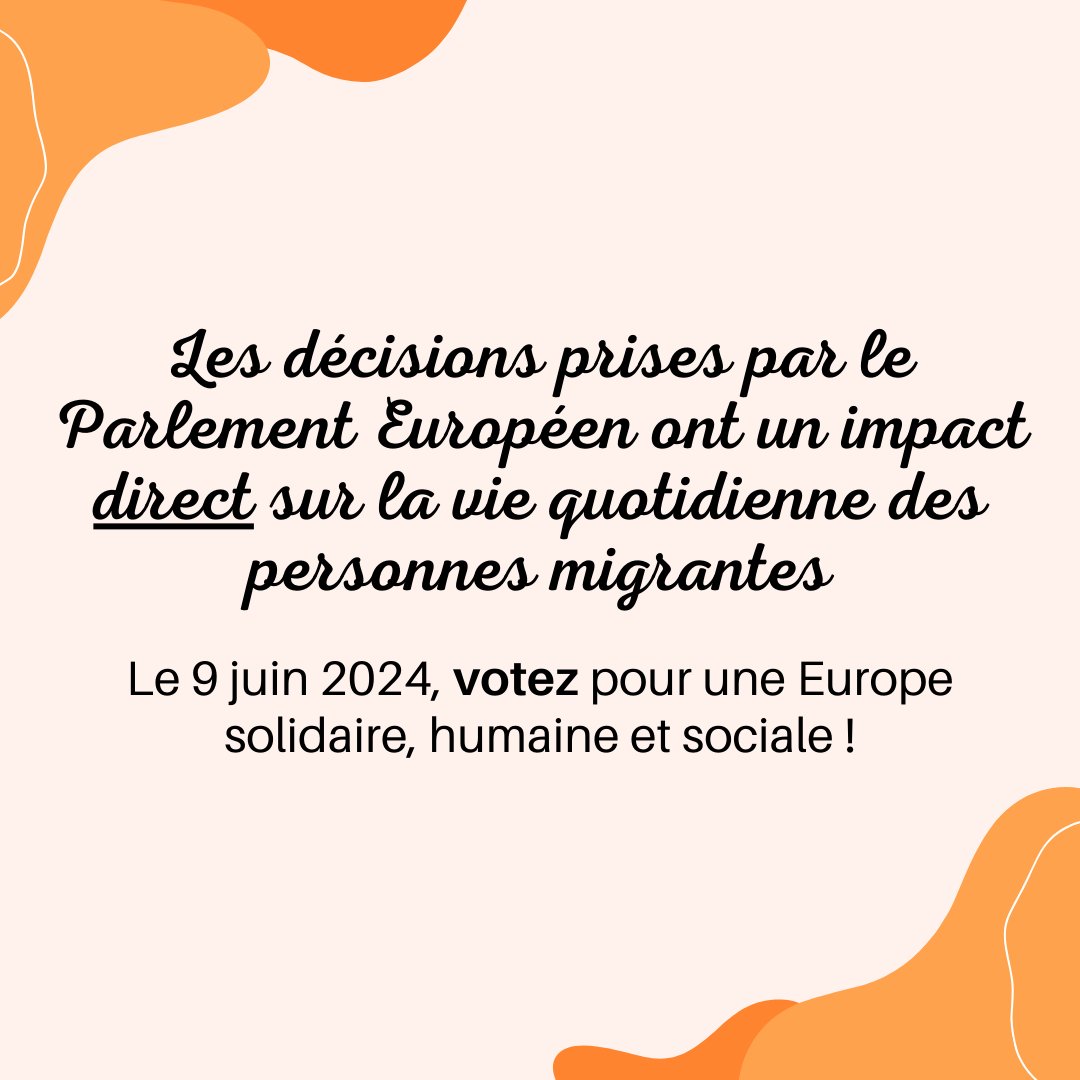 l'Union Européenne a un impact sur la vie des migrants : le 9 juin, je vote !

@FederationGAMS @lacimade @Franceterdasile @unirorg  @SINGA_GLOBAL  @excisionparlons @u CASP @AssoEspace19 @comede_twitter @FranceUee

#migration #europe #parlementeuropéen #electionseuropeennes2024