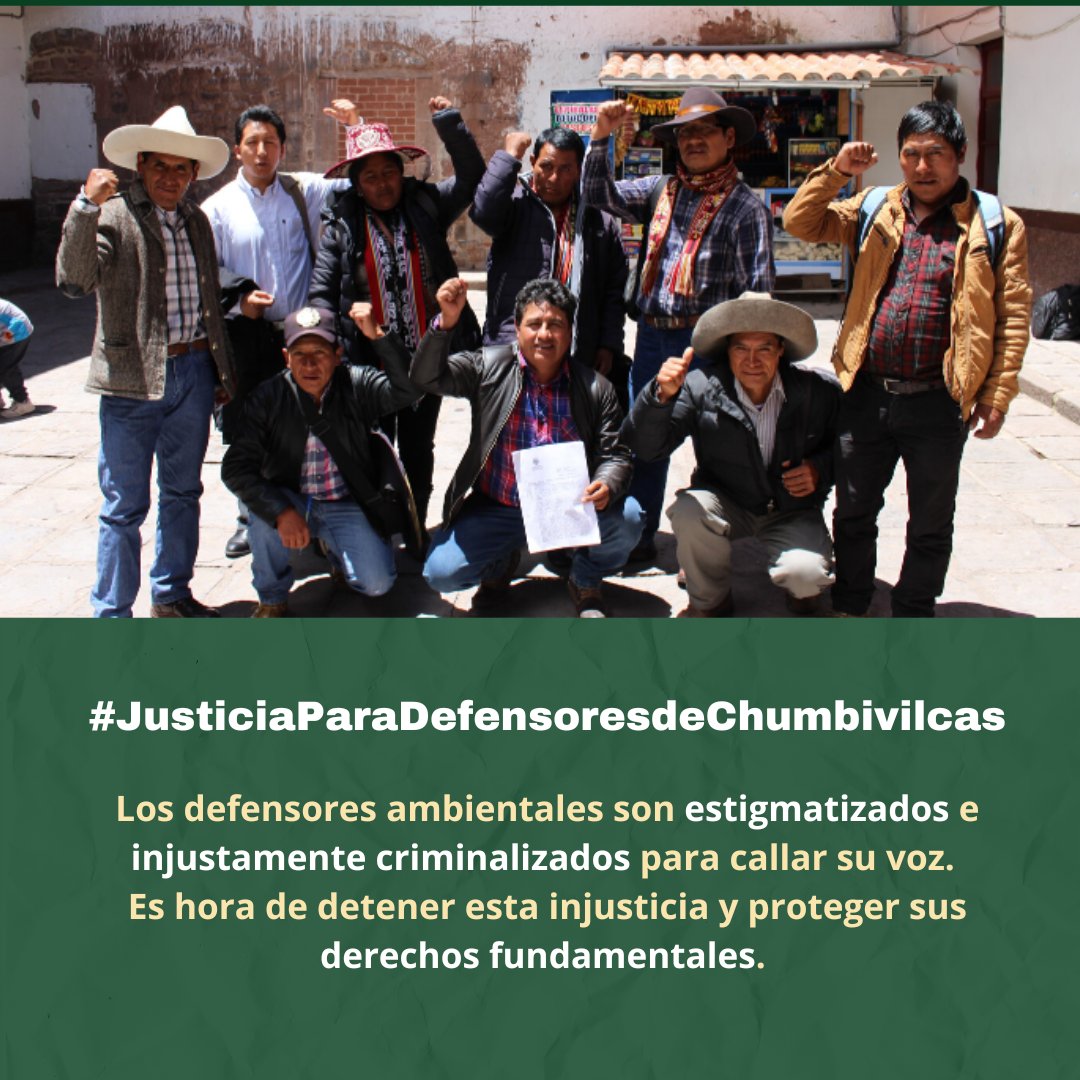 Desde hace 12 años los defensores Chumbivilcas están siendo injustamente criminalizados, por parte de la empresa Anabi S.A.C. y el Estado, sin prueba alguna en su contra por defender su territorio de la contaminación. #JusticiaParaDefensoresdeChumbivilcas