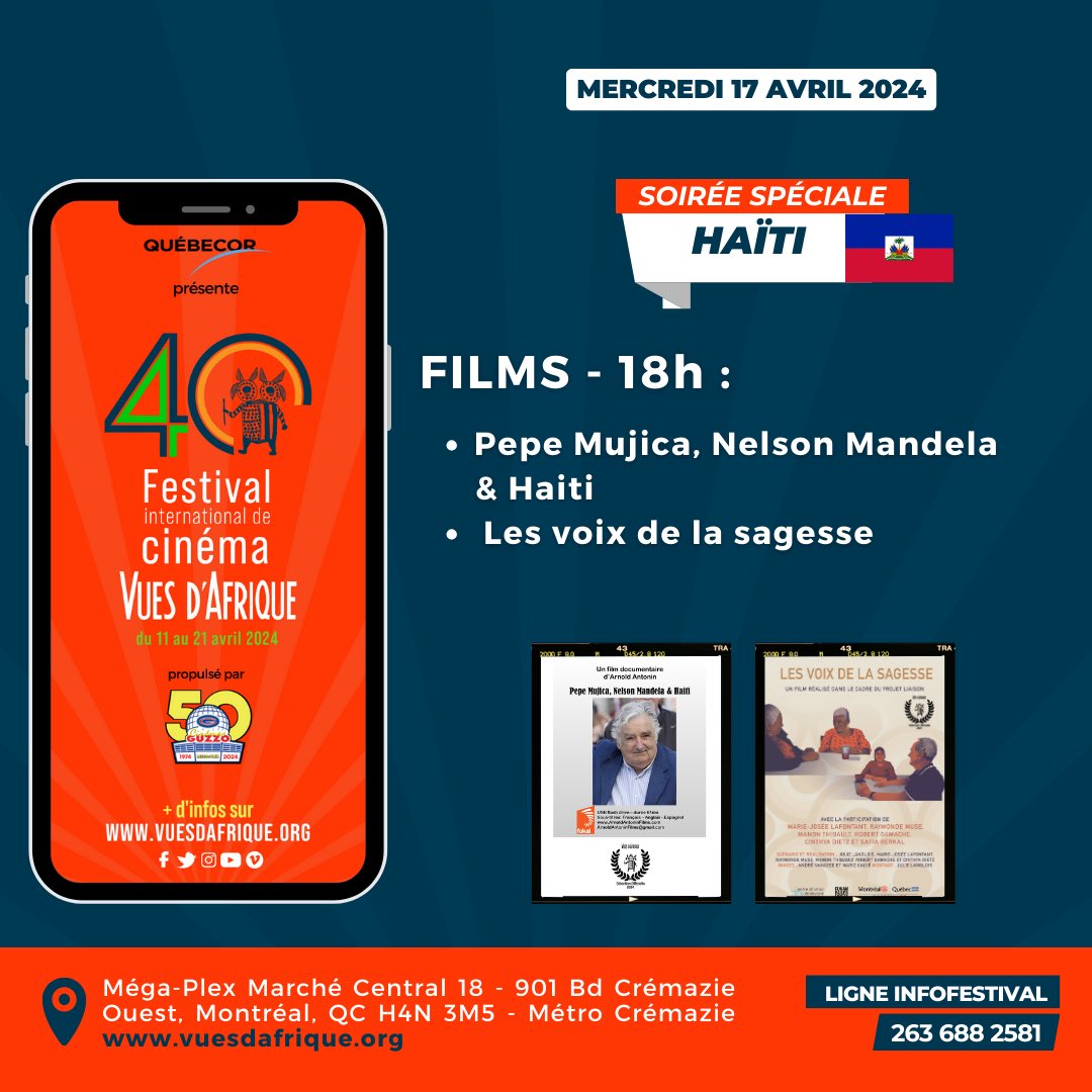 Votre programme du 17 avril 2024 avec Haïti à l’honneur. 

Réservez dès maintenant votre billet : tinyurl.com/bdfnu7hr
