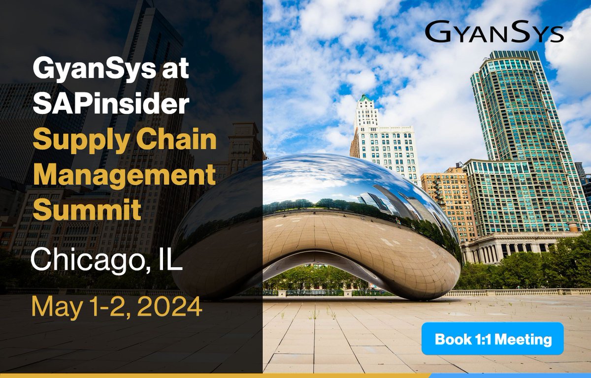 🎉 Exciting News! #GyanSys is a Gold sponsor at the #SAPinsider Supply Chain Management Summit in Chicago in May. Don't miss our exclusive session on potential roadmaps, challenges, and lessons learned from real-world customer adoption of #SAPAriba SCC. 🚀 buff.ly/4aB1vNm