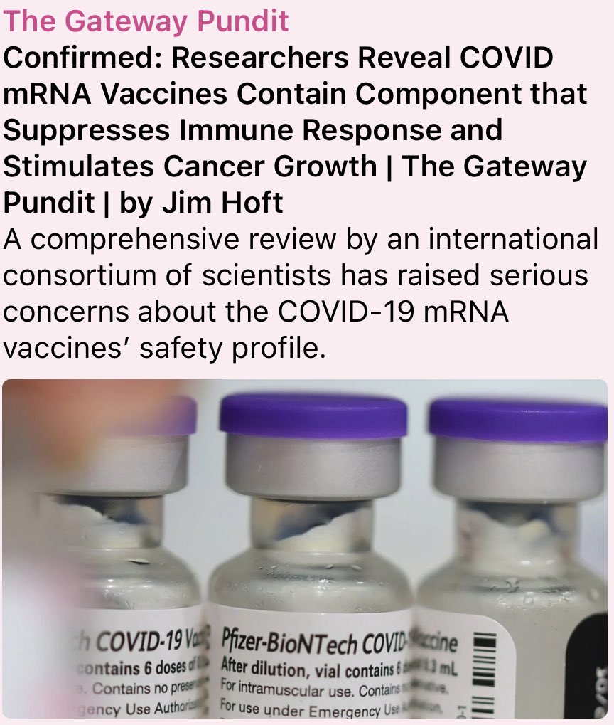 The Covid Vaxx was purposefully laced with a cancer component that was absolutely UNNECESSARY! These co-conspirators must pay the ultimate price! Nuremberg trials now!