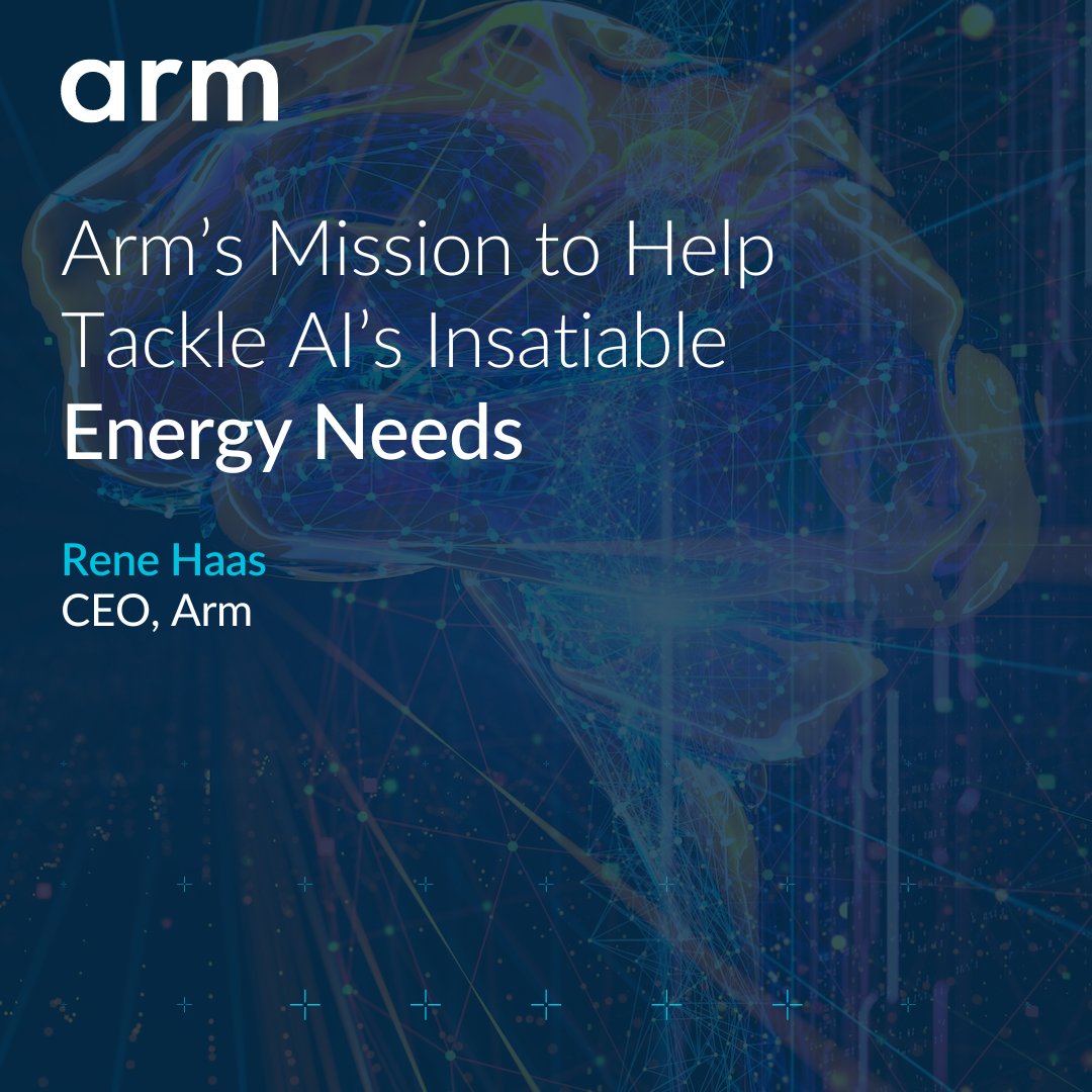 AI is expected to increase data center power consumption 3️⃣x by 2030. To offset this, hyperscalers like Amazon and Google turn to Arm Neoverse to reduce power without compromising performance. That's why the future of AI is built #onArm. okt.to/LPVFWd