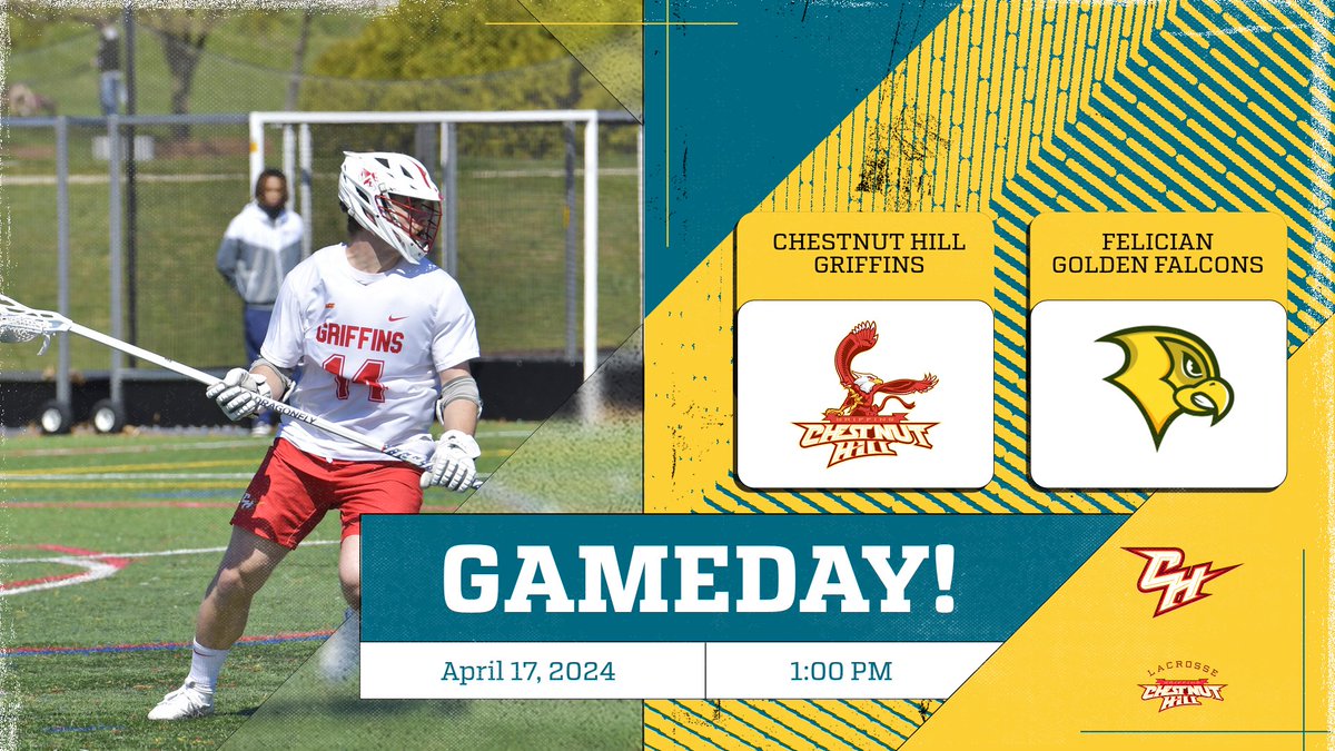 GAMEDAY!
Another key game today for our @gogriffslax Men's Lacrosse team as they travel to  Rutherford, N.J. to face Felician University!
Start time is set for 1 PM
stats/video: griffinathletics.com/coverage 

#GriffinNation #GriffinPride
@ChestnutHill